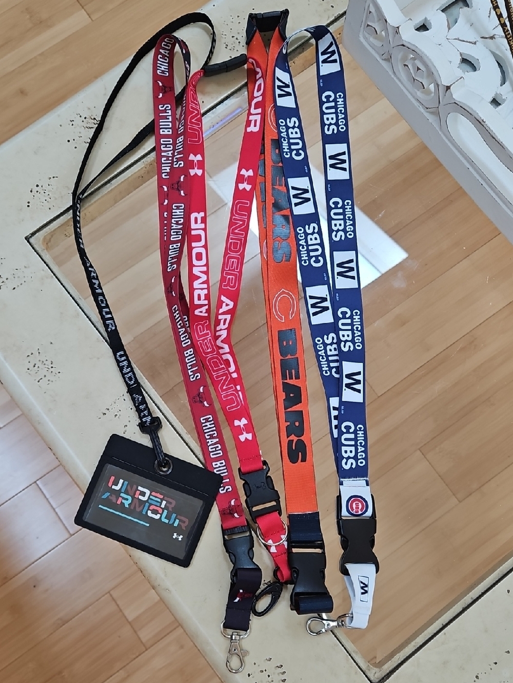 Under Armour Red, Orange, Blue & White Team Lanyard Set